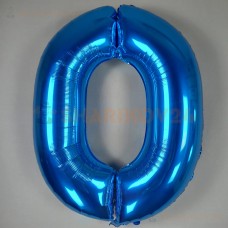 Шар (40''/102 см) Цифра, 0, Синий